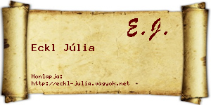 Eckl Júlia névjegykártya